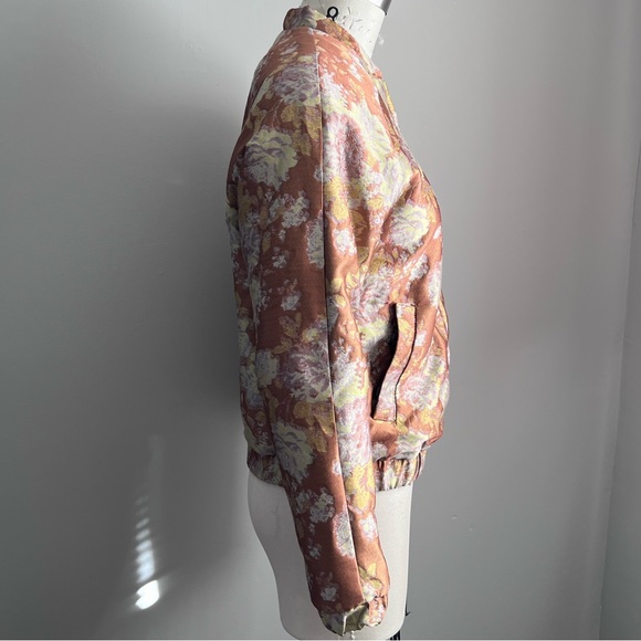 H&M JACQUARD FLORAL VARSITY STYLE JACKET - Picture 2 of 7